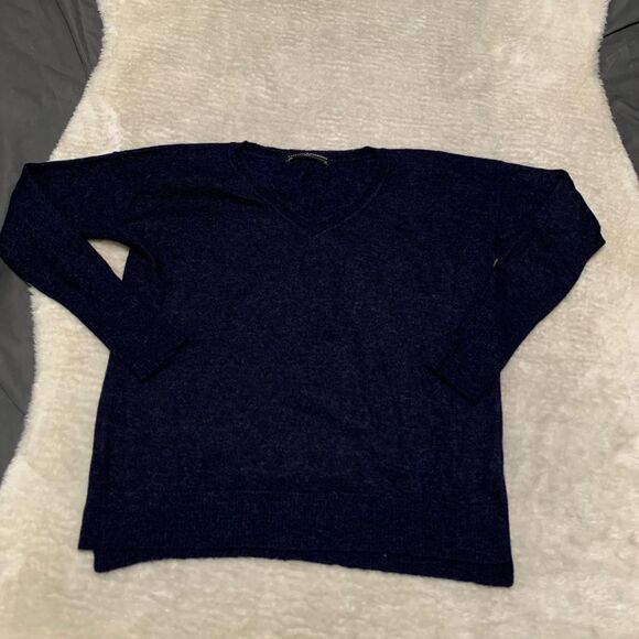 Peruvian Connection Alpaca Blend Blue Womens V Neck Sweater Size XS Long‎ Sleeve - Picture 1 of 7